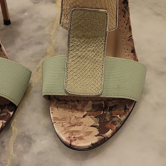 NEW Jean Michel Cazabat Octavia Stiletto Heel T Strap Sandals Snakeskin Nude 6.5 - Picture 6 of 13